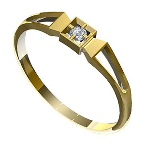 Zásnubní prsten s briliantem Leonka 006