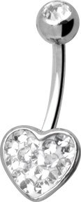 Piercing s krystaly Swarovski AXHEART01-A