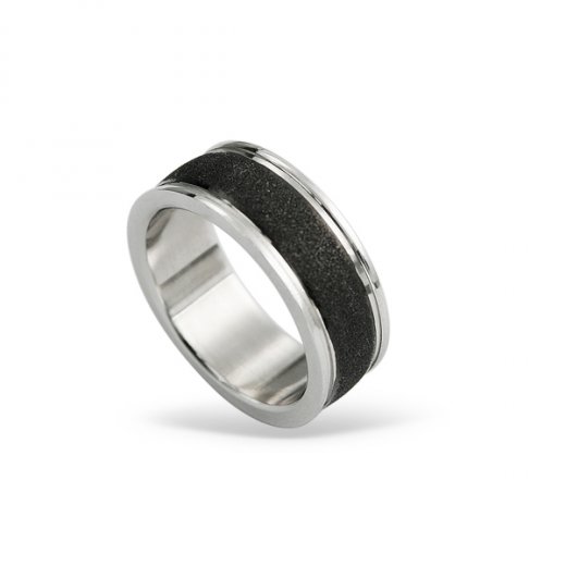 Prsten z chirurgické oceli RSS424-BLACK