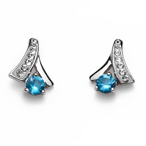 Stříbrné náušnice s krystaly Swarovski Oliver Weber Nice Blue