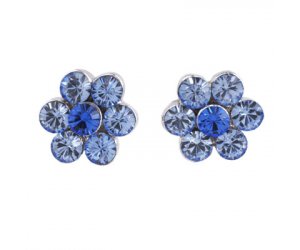 Náušnice s krystaly Swarovski Oliver Weber Flower Sapphire