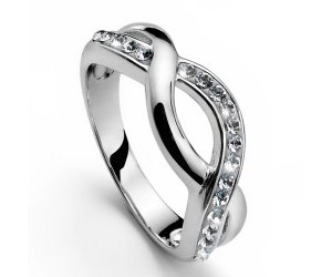 Stříbrný prsten s krystaly Swarovski Oliver Weber Twist