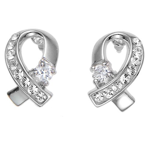 Stříbrné náušnice s krystaly Swarovski Oliver Weber Wave