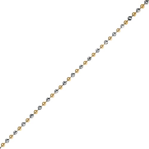 Stříbrný řetízek Hot Diamonds Emozioni Silver and Yellow Gold Bead Chain CH046-7-8