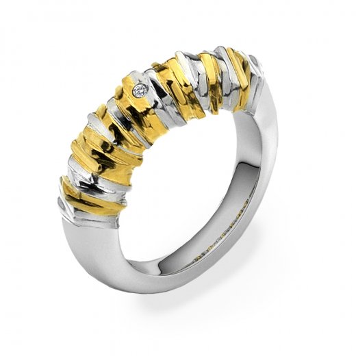 Stříbrný prsten Hot Diamonds By The Store Gold Large DR158