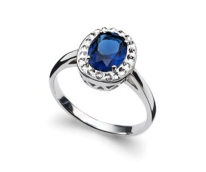 Prsten s krystaly Swarovski Oliver Weber Pure Sapphire 63211