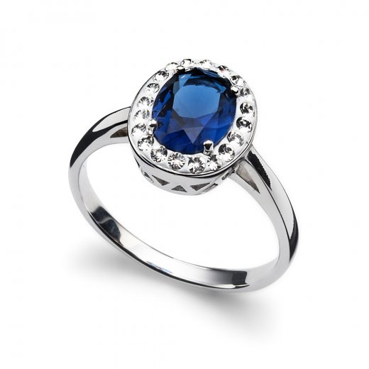 Prsten s krystaly Swarovski Oliver Weber Pure Sapphire 63211