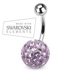 Piercing do pupíku s krystaly Swarovski BS01015-09