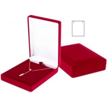 Sametová krabička na náhrdelník - červená