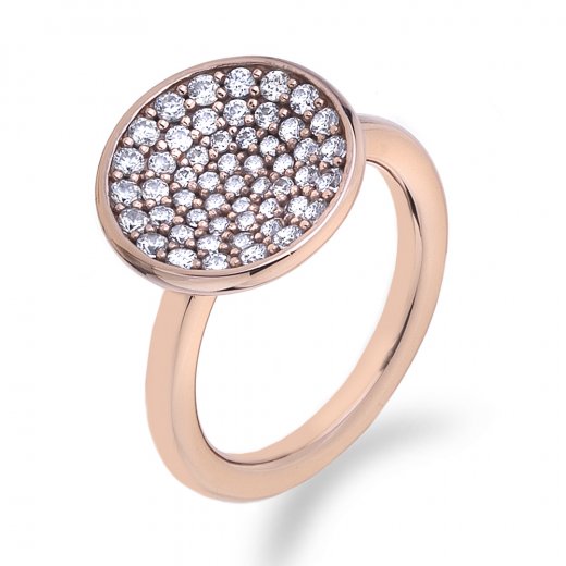 Stříbrný prsten Hot Diamonds Emozioni Scintilla Rose Gold