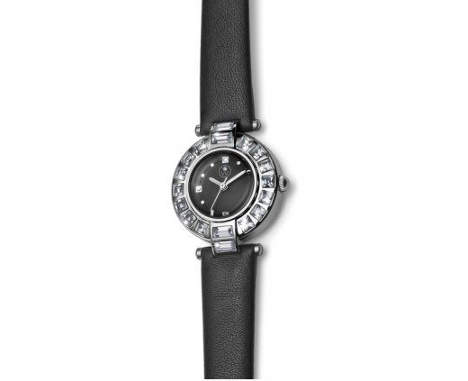 Dámské hodinky s krystaly Swarovski Oliver Weber Riga Steel Black 65039-BLA