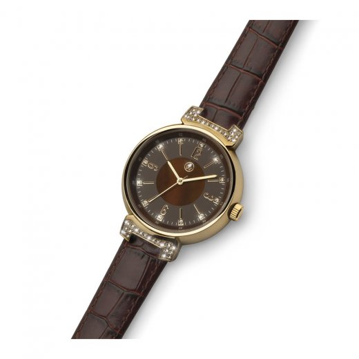 Dámské hodinky s krystaly Swarovski Oliver Weber Vienna Steel Brown 65043-BRO