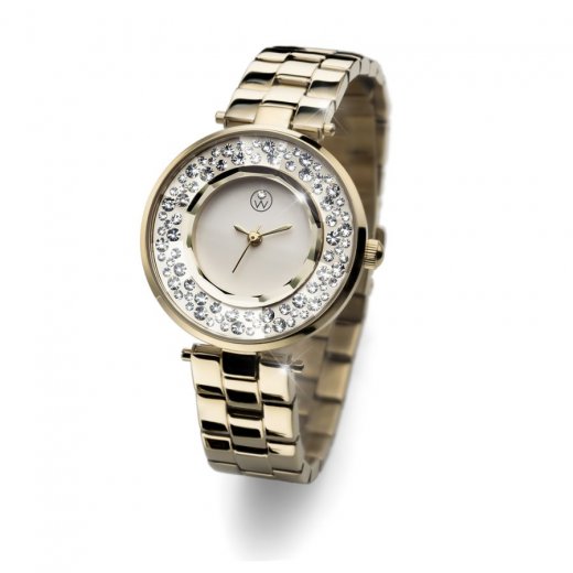 Dámské hodinky s krystaly Swarovski Oliver Weber Lyon Steel Gold 65046-RG