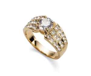Prsten s krystaly Swarovski Oliver Weber Inspire Gold 41125