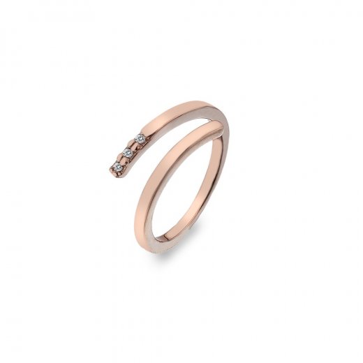 Stříbrný prsten Hot Diamonds Glide Rose Gold DR178