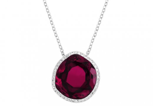 Swarovski náhrdelník BREEZE - rhodiovaný kov, temně rudý krystal 5070893