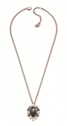 Swarovski přívěsek VENETIE - zlacený růžovým zlatem, krystaly Jet Hematite a Silver Night 5019114