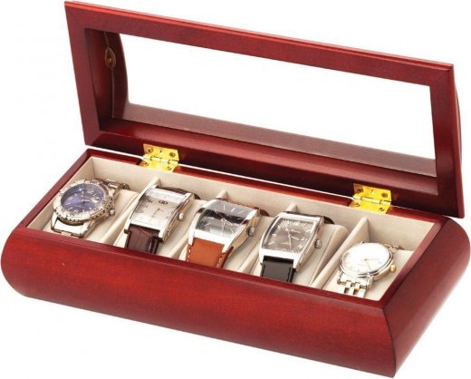 Dřevěná kazeta na hodinky Mele & Co. - mahagonová