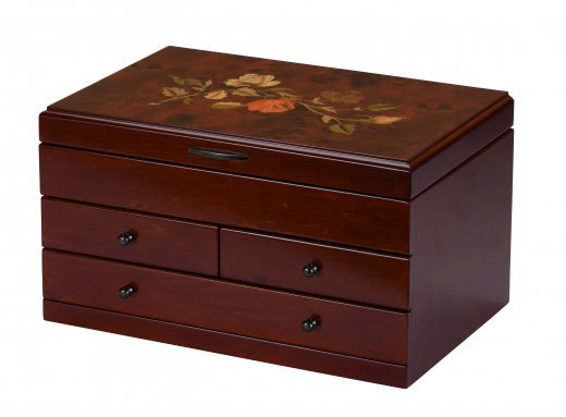 Dřevěná šperkovnice Mele & Co. Ulrica Floral Mahogany Range