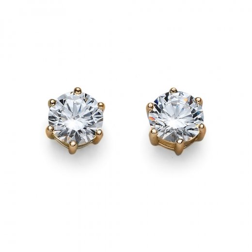 Náušnice s krystaly Swarovski Oliver Weber Brilliance Medium gold crystal