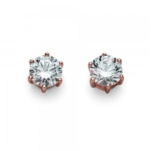 Náušnice s krystaly Swarovski Oliver Weber Brilliance Medium rosegold crystal