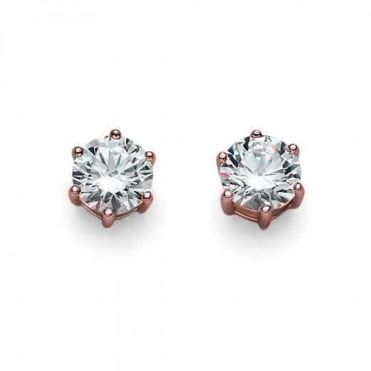 Náušnice s krystaly Swarovski Oliver Weber Brilliance Medium rosegold crystal
