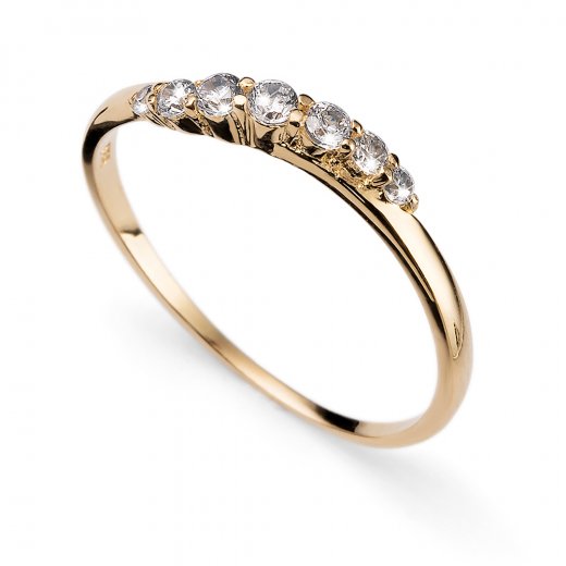 Prsten s krystaly Swarovski Oliver Weber Petite goldplated crystal