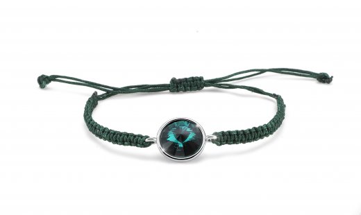 Náramek s krystaly Swarovski Oliver Weber Easy round cord emerald