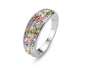 Prsten s krystaly Swarovski Oliver Weber Floral multi