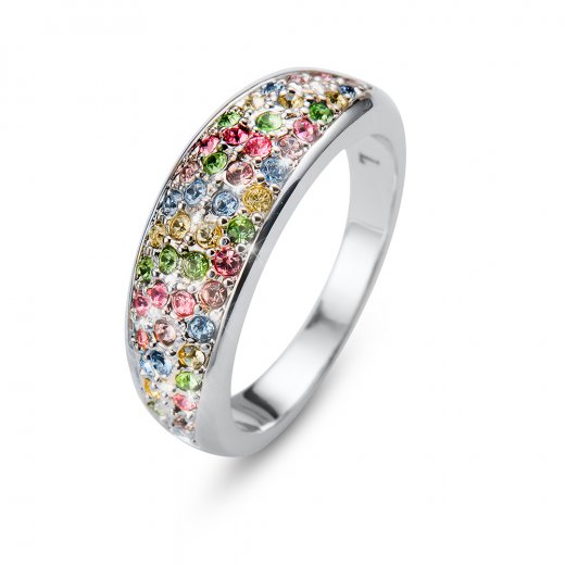 Prsten s krystaly Swarovski Oliver Weber Floral multi