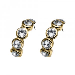 Náušnice s krystaly Swarovski Oliver Weber Tennis gold crystal