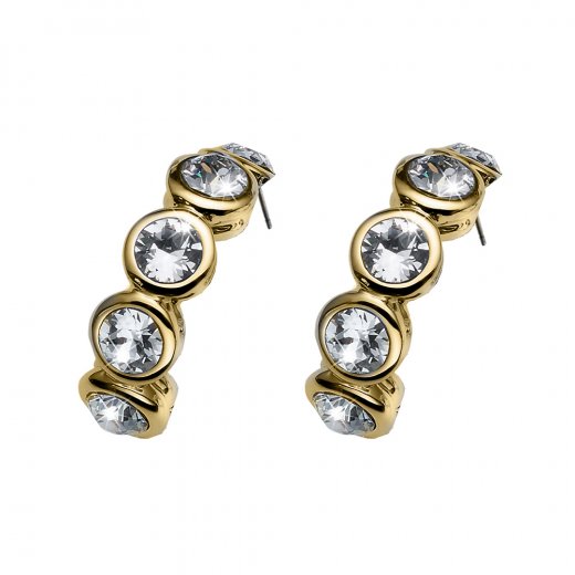 Náušnice s krystaly Swarovski Oliver Weber Tennis gold crystal