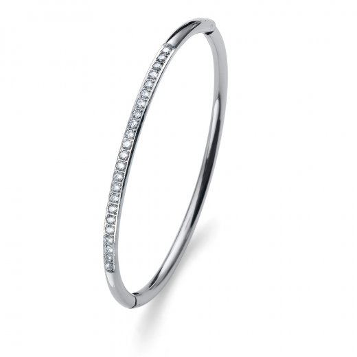 Náramek s krystaly Swarovski Oliver Weber Plain Steel