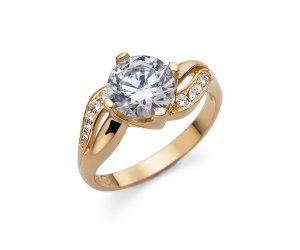 Prsten s krystaly Swarovski Oliver WeberSuccess gold crystal