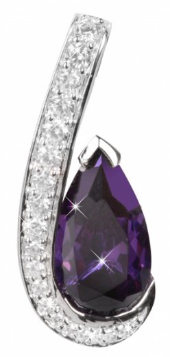 Silver Cat Stříbrný přívěsek s fialovým krystalem SC134