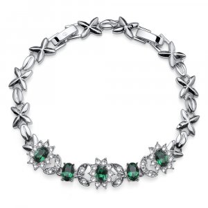 Náramek s krystaly Swarovski Oliver Weber Princess emerald