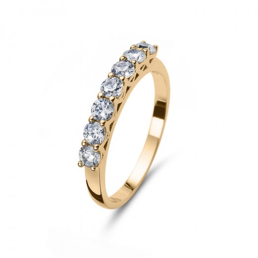Stříbrný prsten s krystaly Swarovski Oliver Weber Step golden CZ WHI