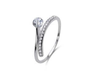 Stříbrný prsten s krystaly Swarovski Oliver Weber Wheely CZ