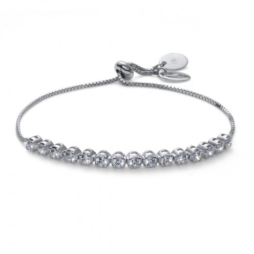 Stříbrný náramek s krystaly Swarovski Oliver Weber Step CZ WHI