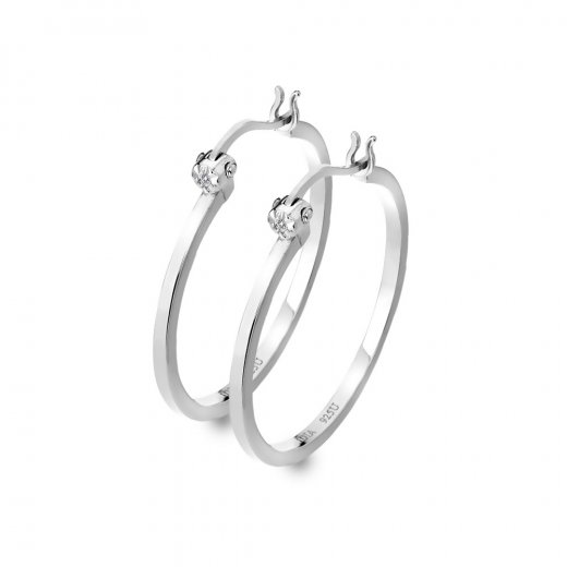 Stříbrné náušnice Hot Diamonds Hoops DE625