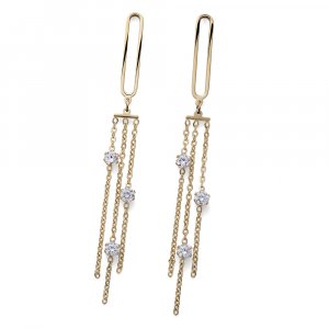 Náušnice s krystaly Swarovski Oliver Weber Tonight golden WHI