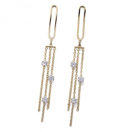 Náušnice s krystaly Swarovski Oliver Weber Tonight golden WHI
