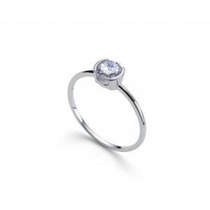 ​Stříbrný prsten s krystaly Swarovski Oliver Weber Tiny WHI ​