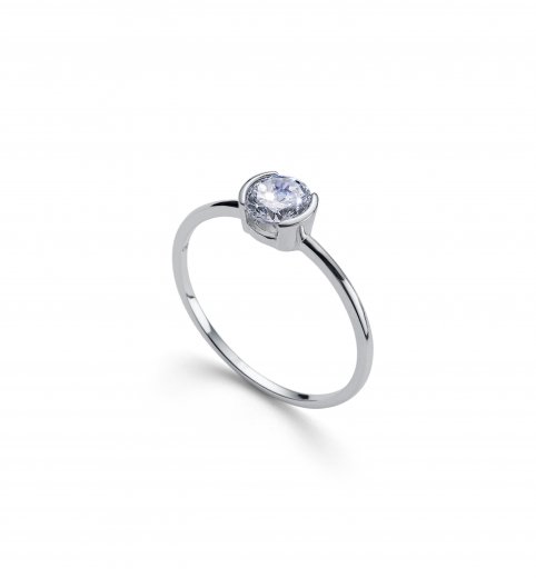 ​Stříbrný prsten s krystaly Swarovski Oliver Weber Tiny WHI ​