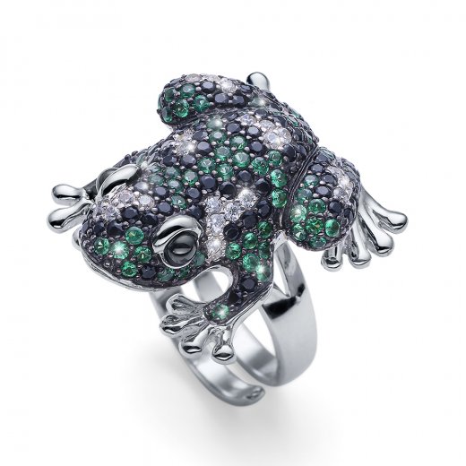 Stříbrný prsten s krystaly Swarovski Oliver Weber Froggy