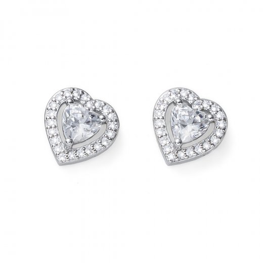 Stříbrné náušnice s krystaly Swarovski Oliver Weber Forever white