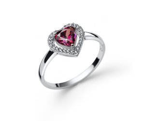 Stříbrný prsten s krystaly Swarovski Oliver Weber Forever fuchsia