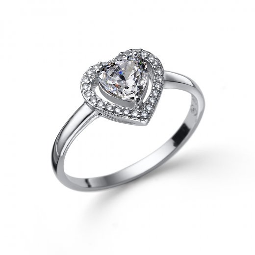 Stříbrný prsten s krystaly Swarovski Oliver Weber Forever white