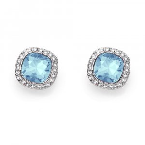 Náušnice s krystaly Swarovski Oliver Weber Secret aqua