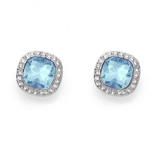 Náušnice s krystaly Swarovski Oliver Weber Secret aqua